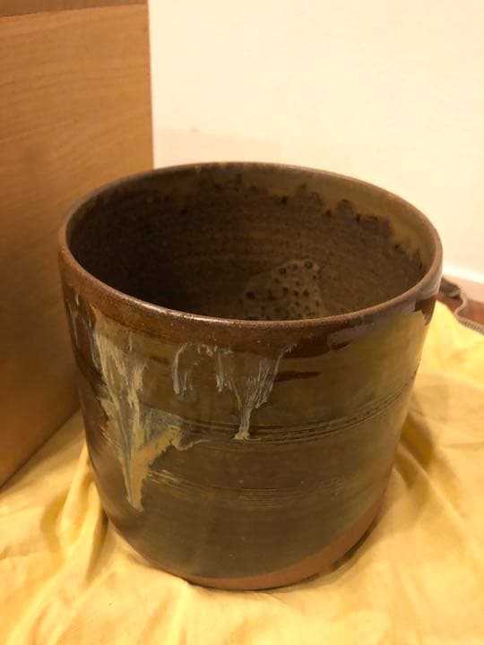 55000円の茶道具！水指 高取焼 一重口 高取喜恵作