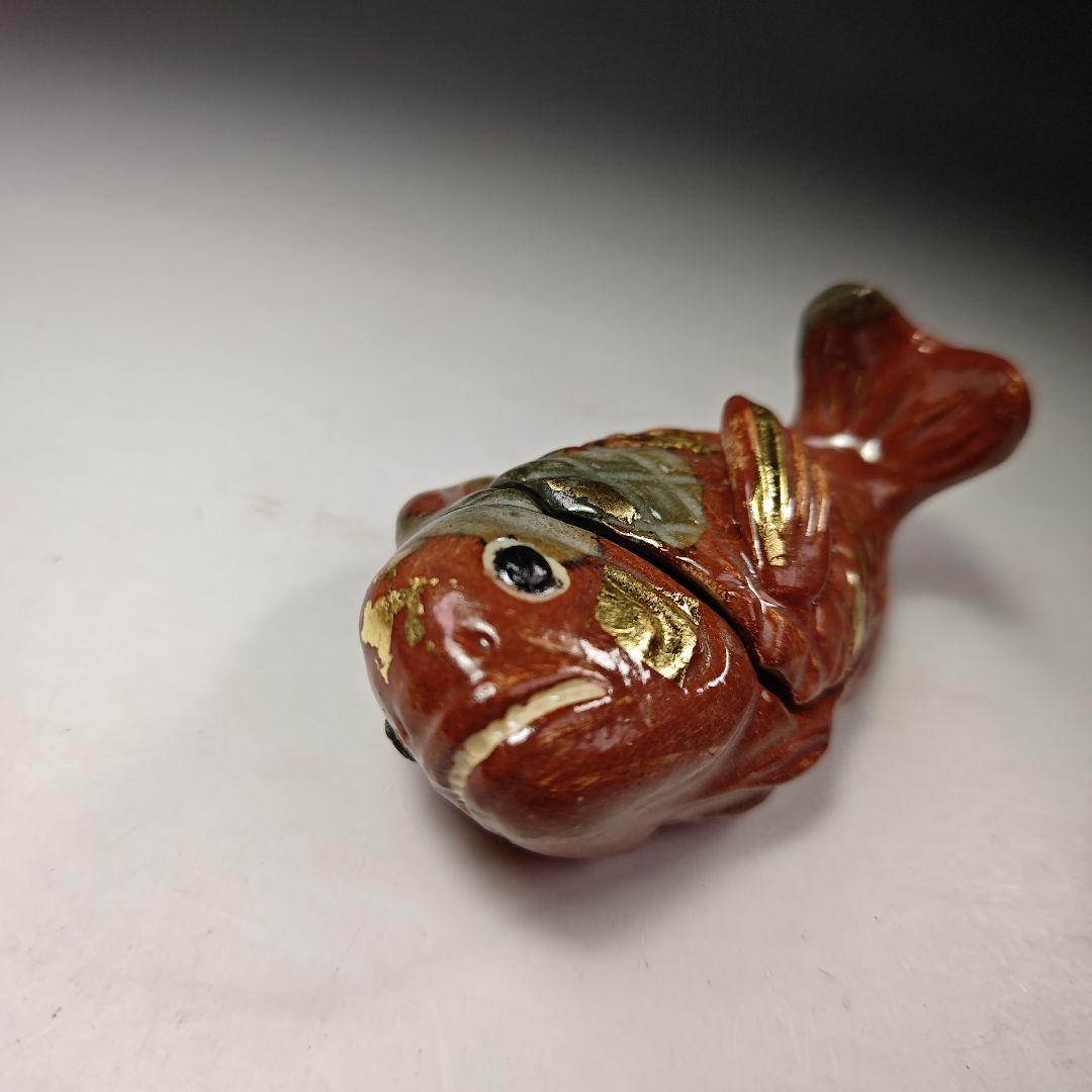 イ296 香合『加州梅山窯　香野壮明』『鯛　香合　共箱』茶道具