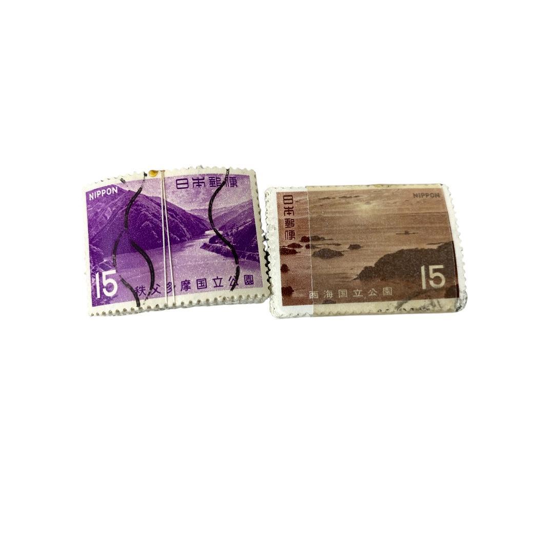 使用済み切手　国立公園記念切手　9種各約100枚づつ　dd067