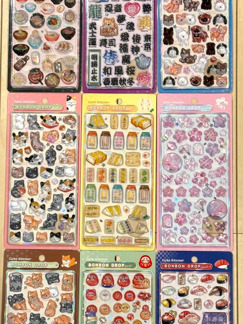 ボンボンドロップシール和柄９種類