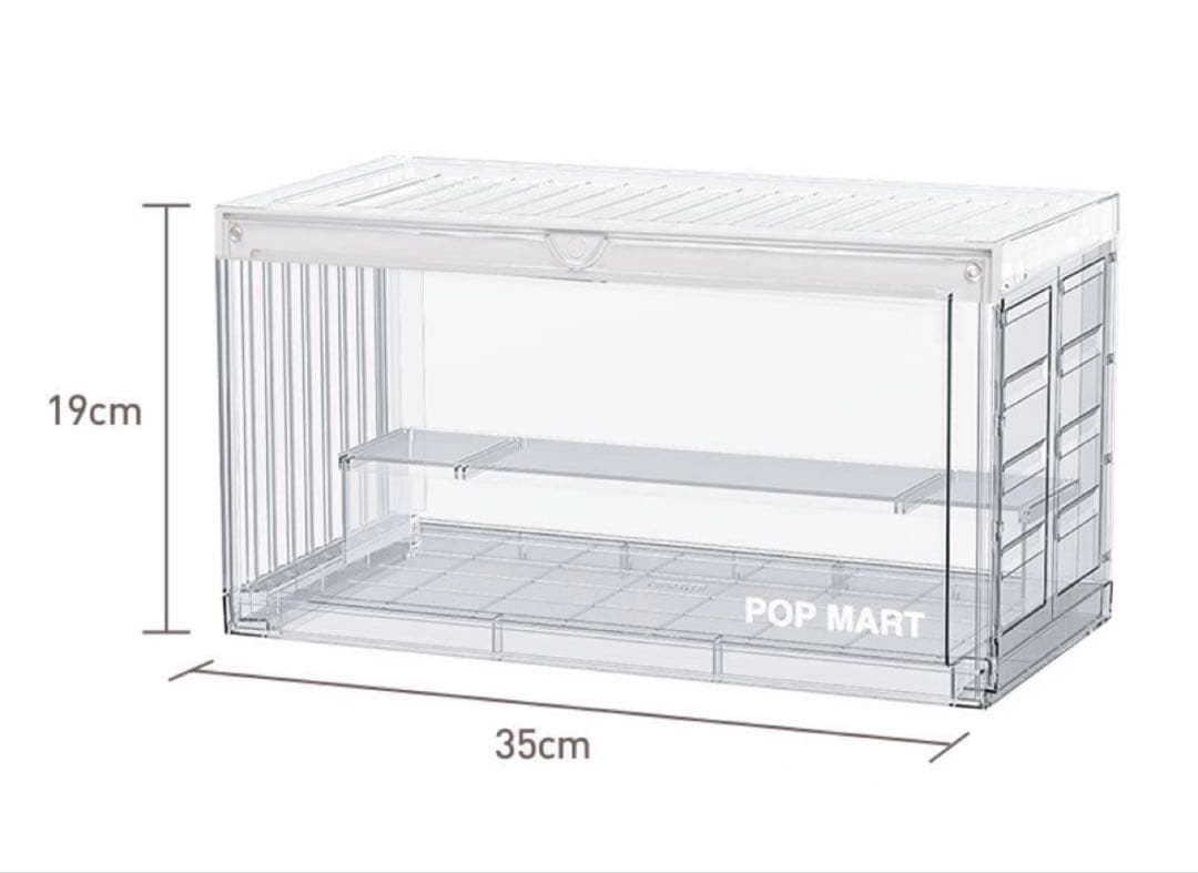 POP MART 100% ライト付き ディスプレイ コンテナ クリア