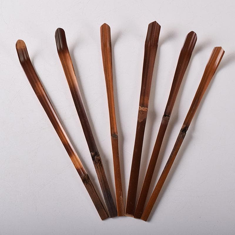 茶道具　宗公作　茶杓　銘「鶯笛」「花衣」など　六点　共筒共箱　V　R8456