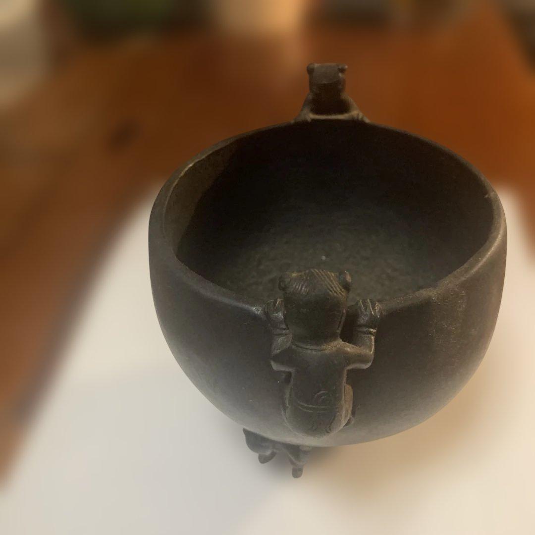 鋳鉄 茶釜 人形の取っ手付き ¥28000