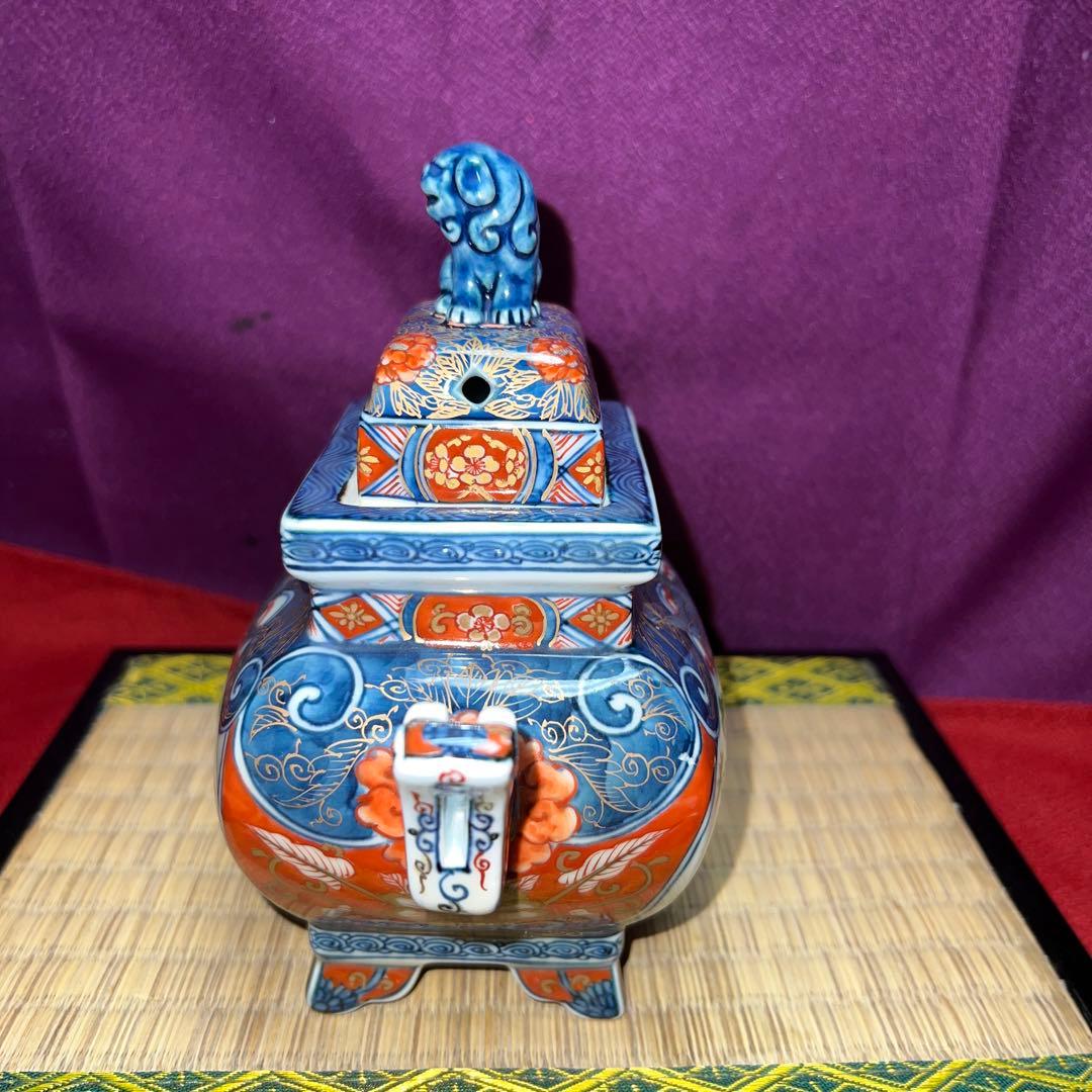 古伊万里花鳥図源右衛門　香炉最上級品　共箱窯出し値400000円