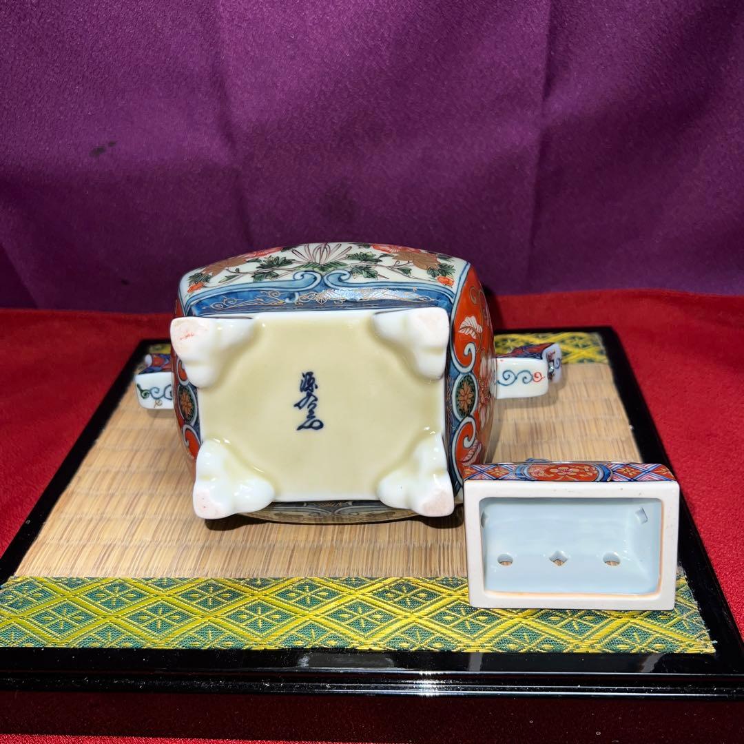 古伊万里花鳥図源右衛門　香炉最上級品　共箱窯出し値400000円