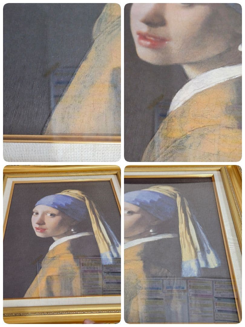 真珠の耳飾りの少女 バロック絵画 フェルメール複製画 外枠58x47.5cm