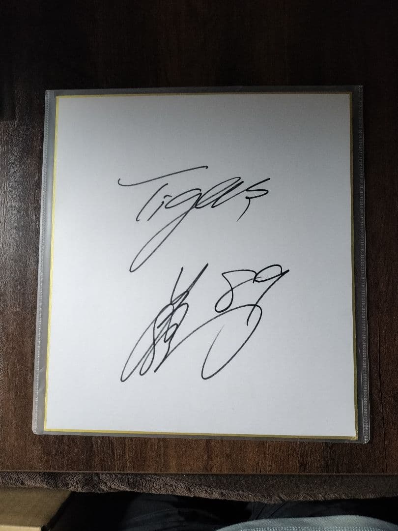 阪神タイガース　OB藤井彰人さん　直筆サイン色紙(保護ファイル付)