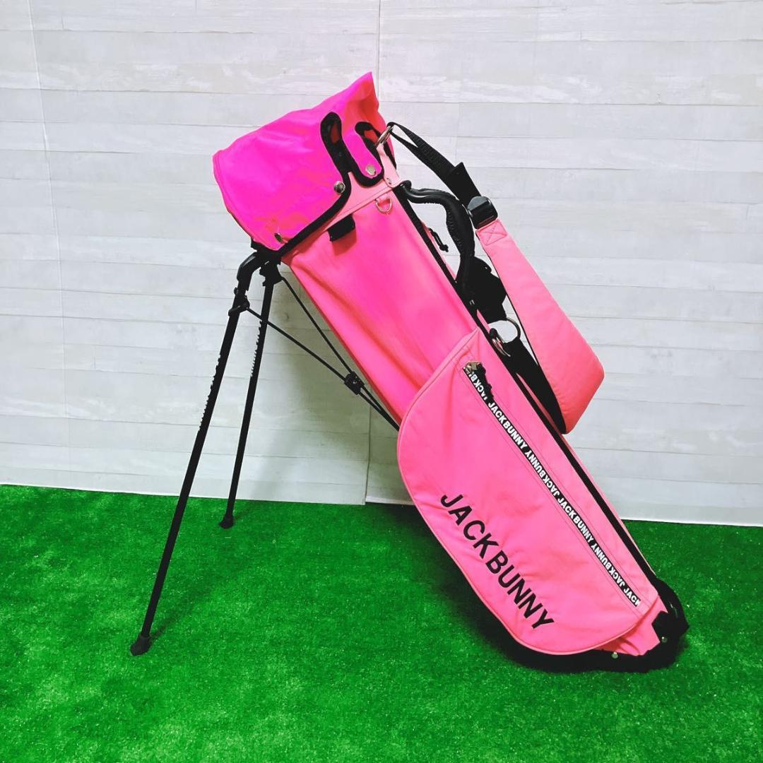 JACK BUNNY ゴルフ キャディバッグ ピンク 6.5型 スタンド式 軽量