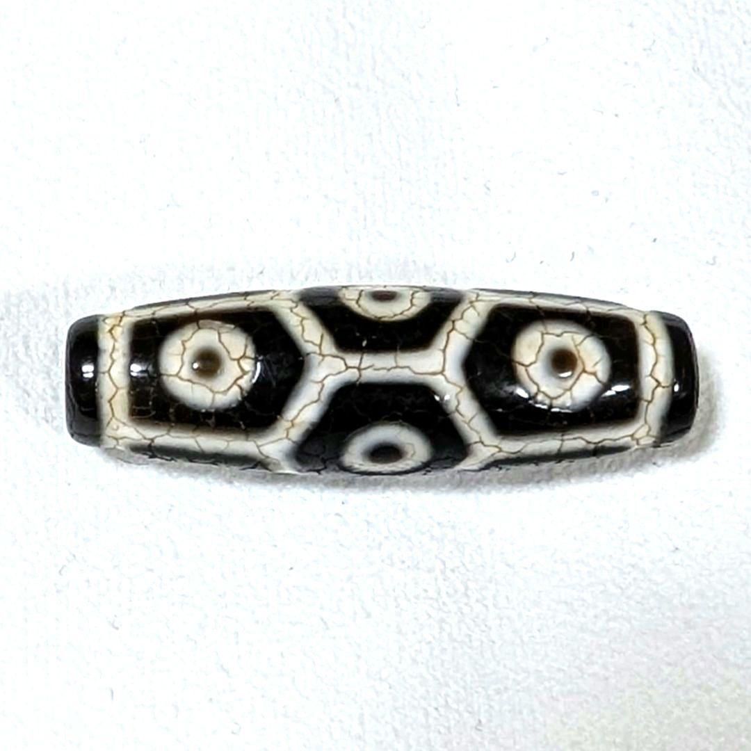 亀甲長寿九眼天珠（西蔵・老礦・龍紋）