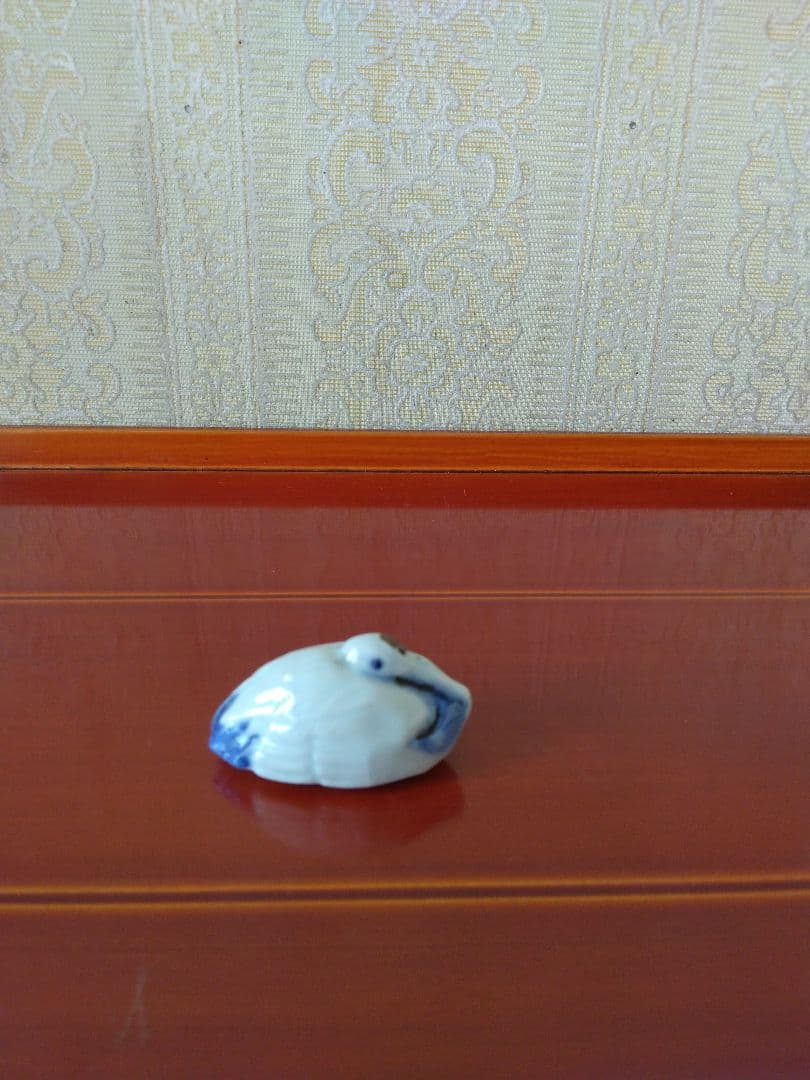 骨董　根付け　平戸焼　鳥