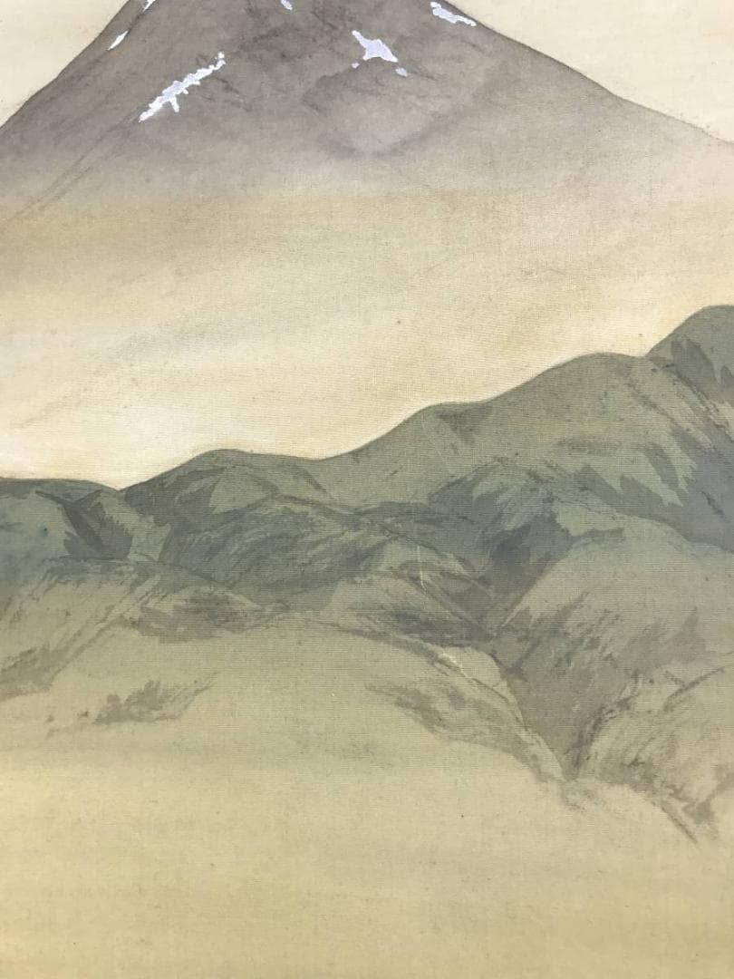 【真作】矢沢玄月/富士山水図/掛軸☆宝船☆AD-575
