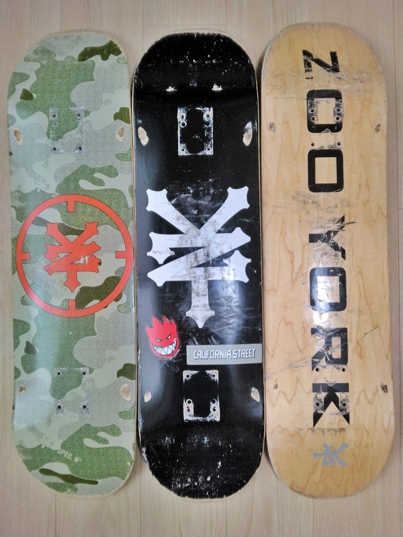 ZOO YORK　ズーヨーク　8.0インチ　中古　デッキ　3枚