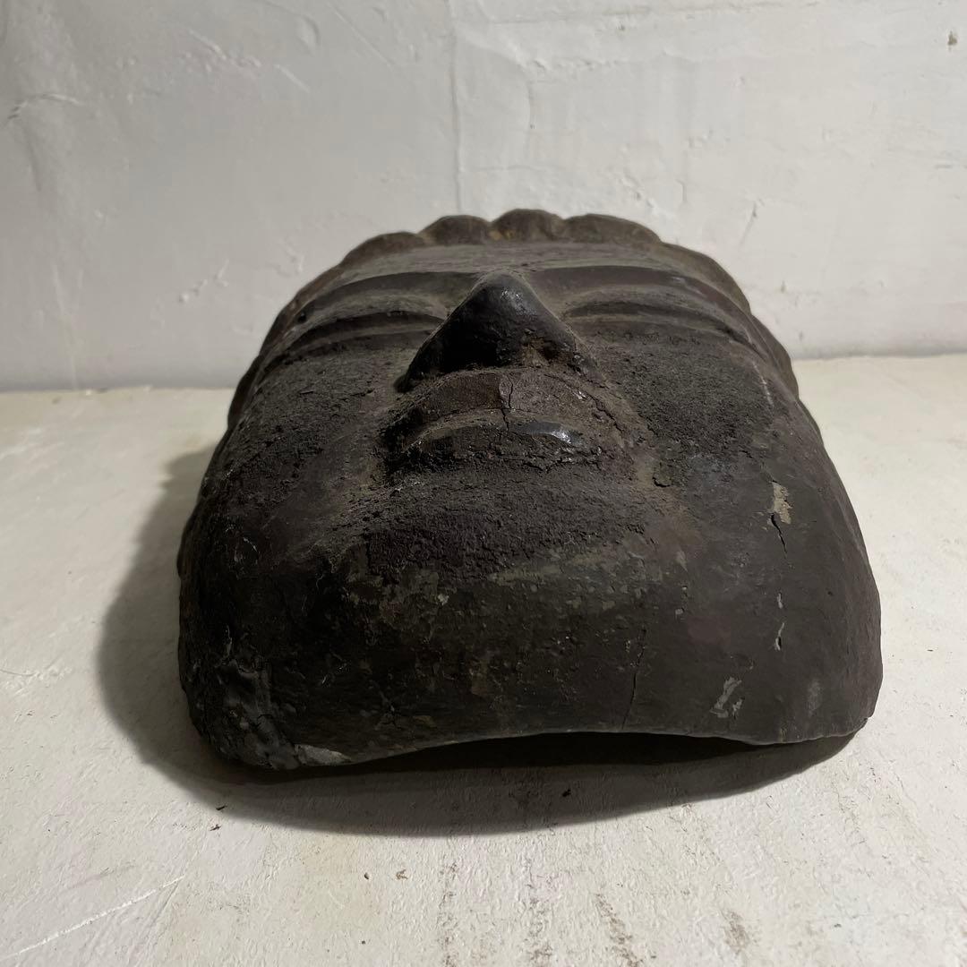 珍品 大きめ 仏頭 お面 35cm 骨董品 アンティーク