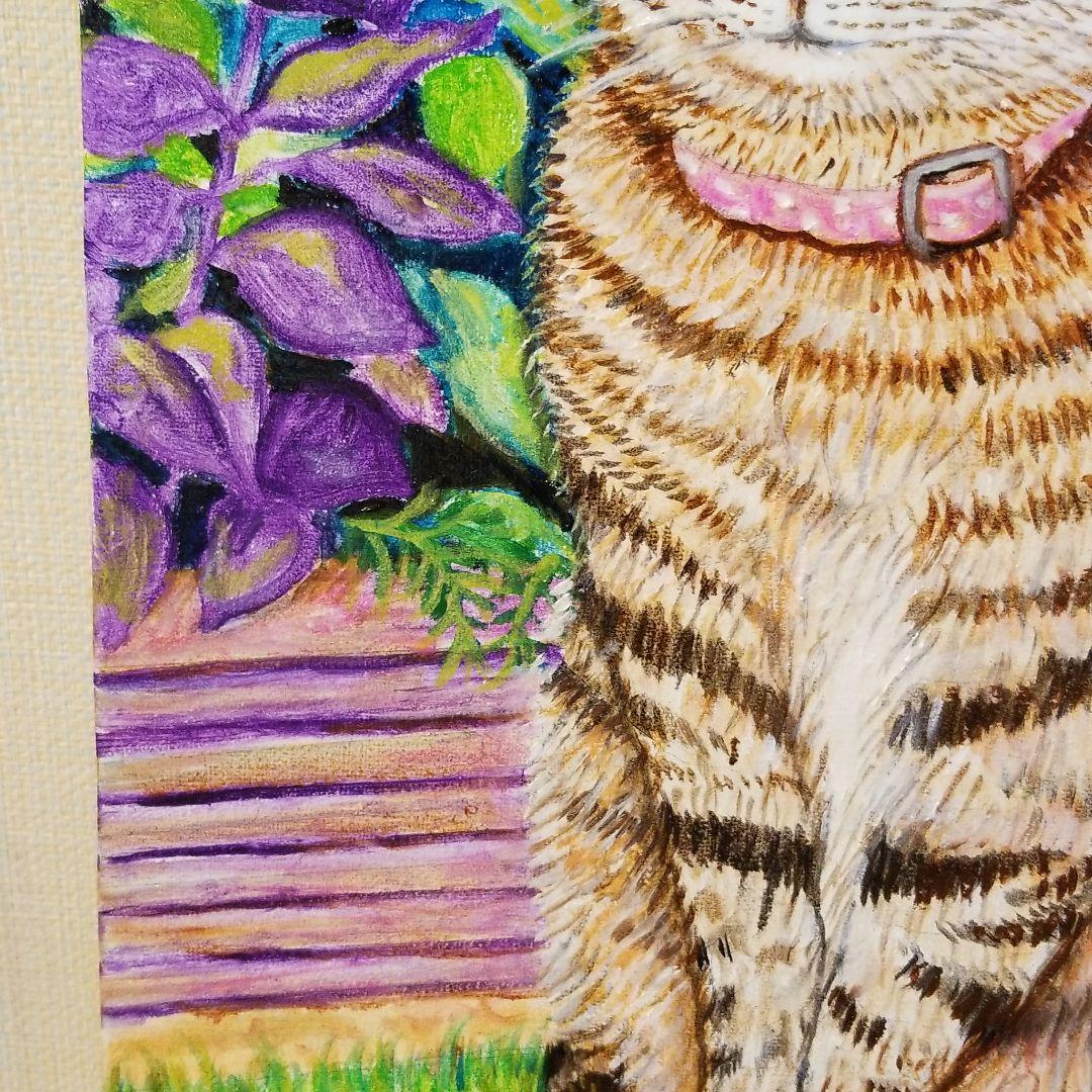 油絵　midori　　お出迎えするしおちゃん