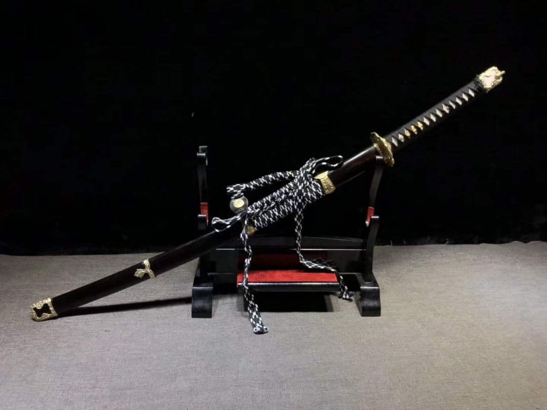 武具　刀装具　日本刀　模造刀   居合刀 銅装黒檀弱仕上研武士太刀