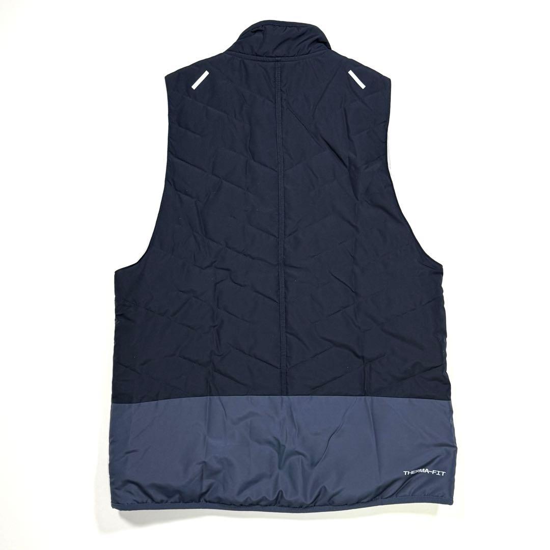 ナイキ　サーマフィット　レペル　メンズ　ランニングベスト　中綿　M 紺 防寒