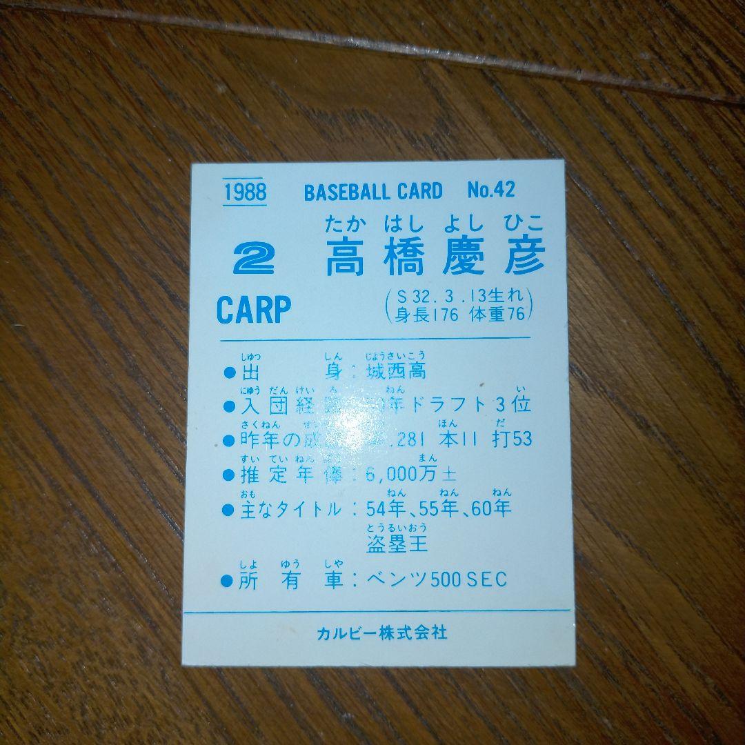 高橋慶彦　1988 カルビー　野球カード