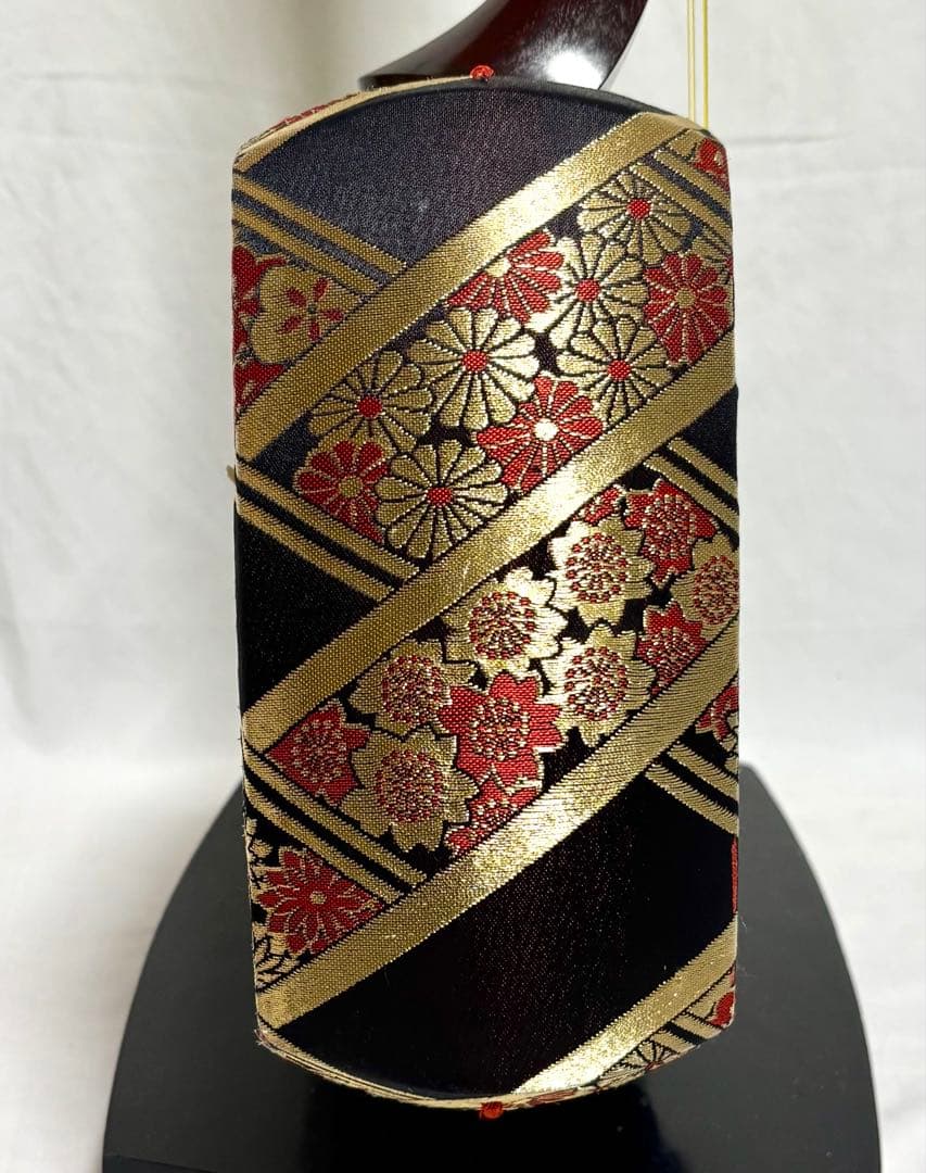 【皮破れ有】三味線セット 中棹 綾杉彫り 東さわり 三つ折れ