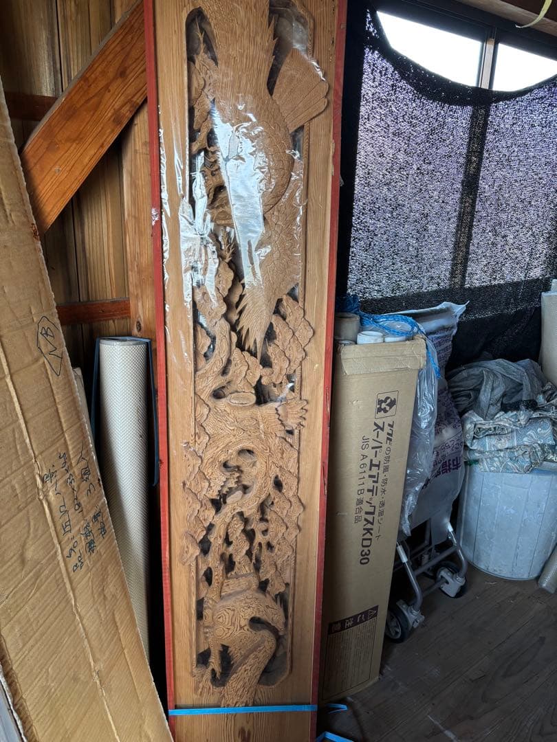 近江八景　欄間　木製182×33×4.5cm