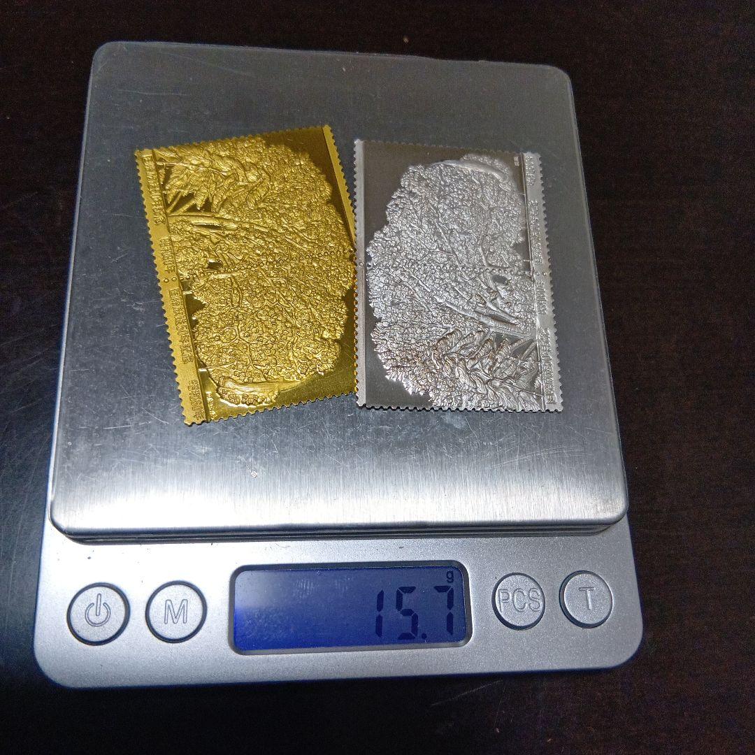 松本徽章工業　郵趣　金属工芸品　純銀金張と純銀プレート