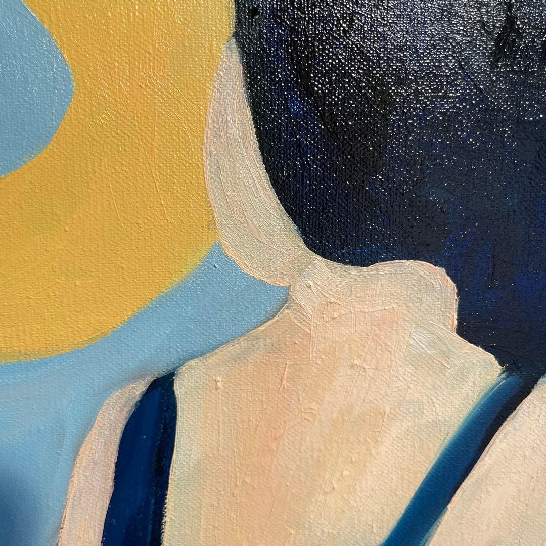 油絵　[月下の水着]   アート　インテリア　美術品