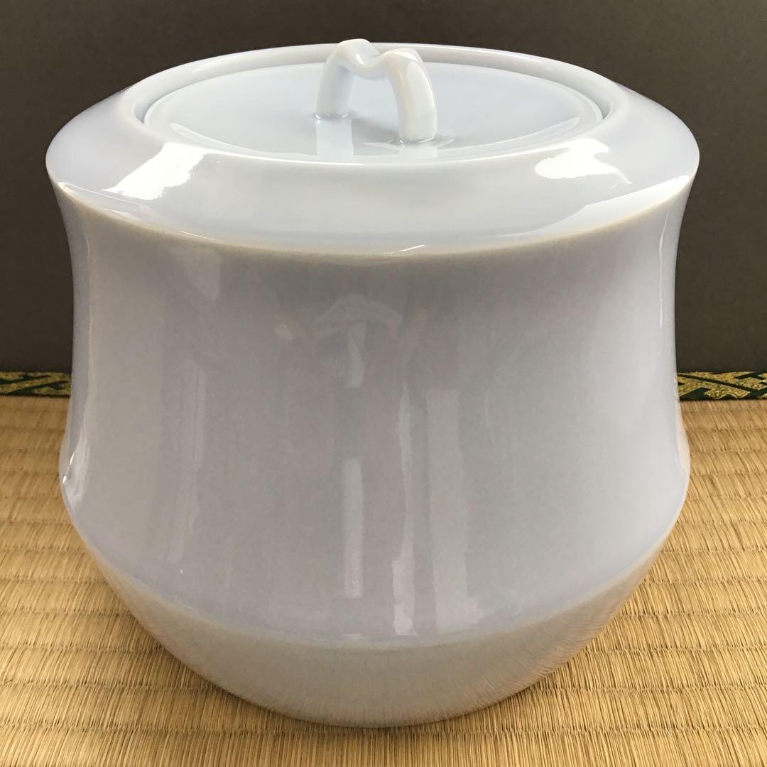 茶道具　天晴釉水指　素山窯　長江惣吉(曜変天目で有名作家)栞　共箱　S178MS