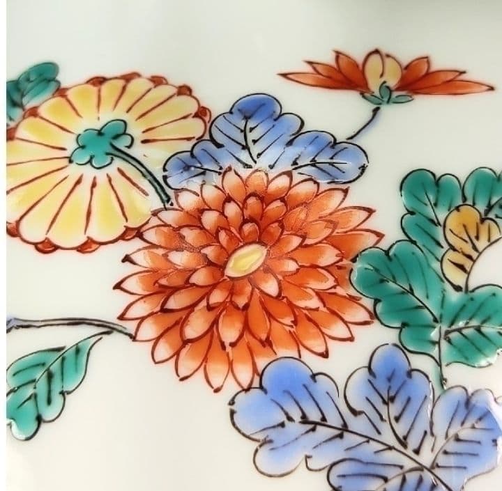 [未使用 美品]　有田焼　高麗庵　清六窯　中村清六　錦絵　花鳥紋　花瓶　希少