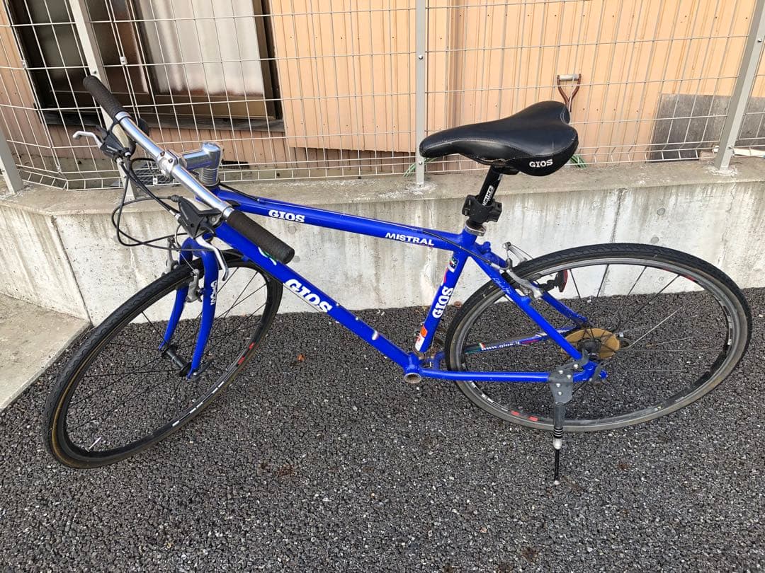 GIOS MISTRAL 青色 クロスバイク　訳あり　新品チェーン付き