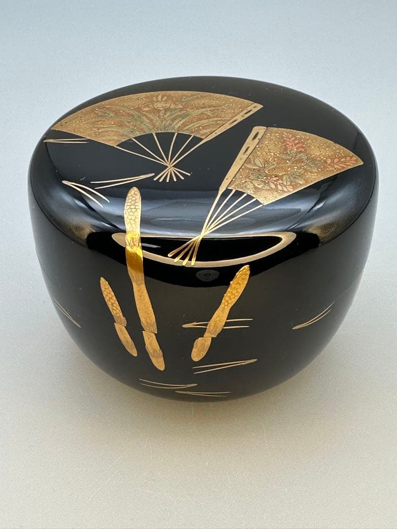 茶道具　棗　縄手正抱　扇面散し