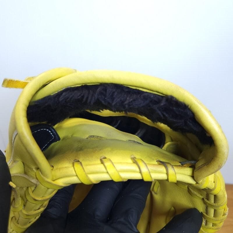 ミズノ セレクトナイン ナチュラルライム 左投げ用 美品 外野用 軟式グローブ