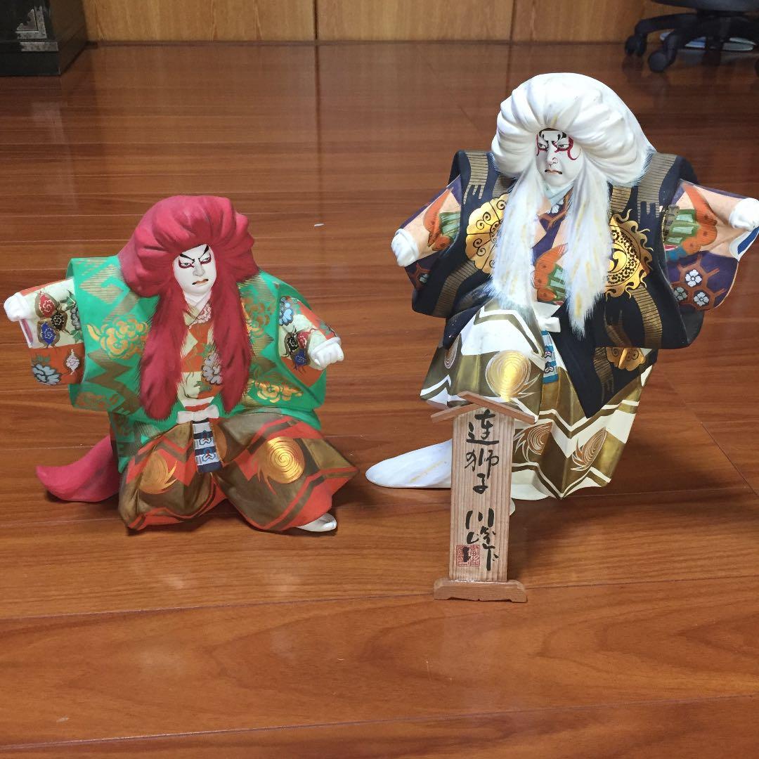 親子獅子 人形 焼き 陶器 二台セット