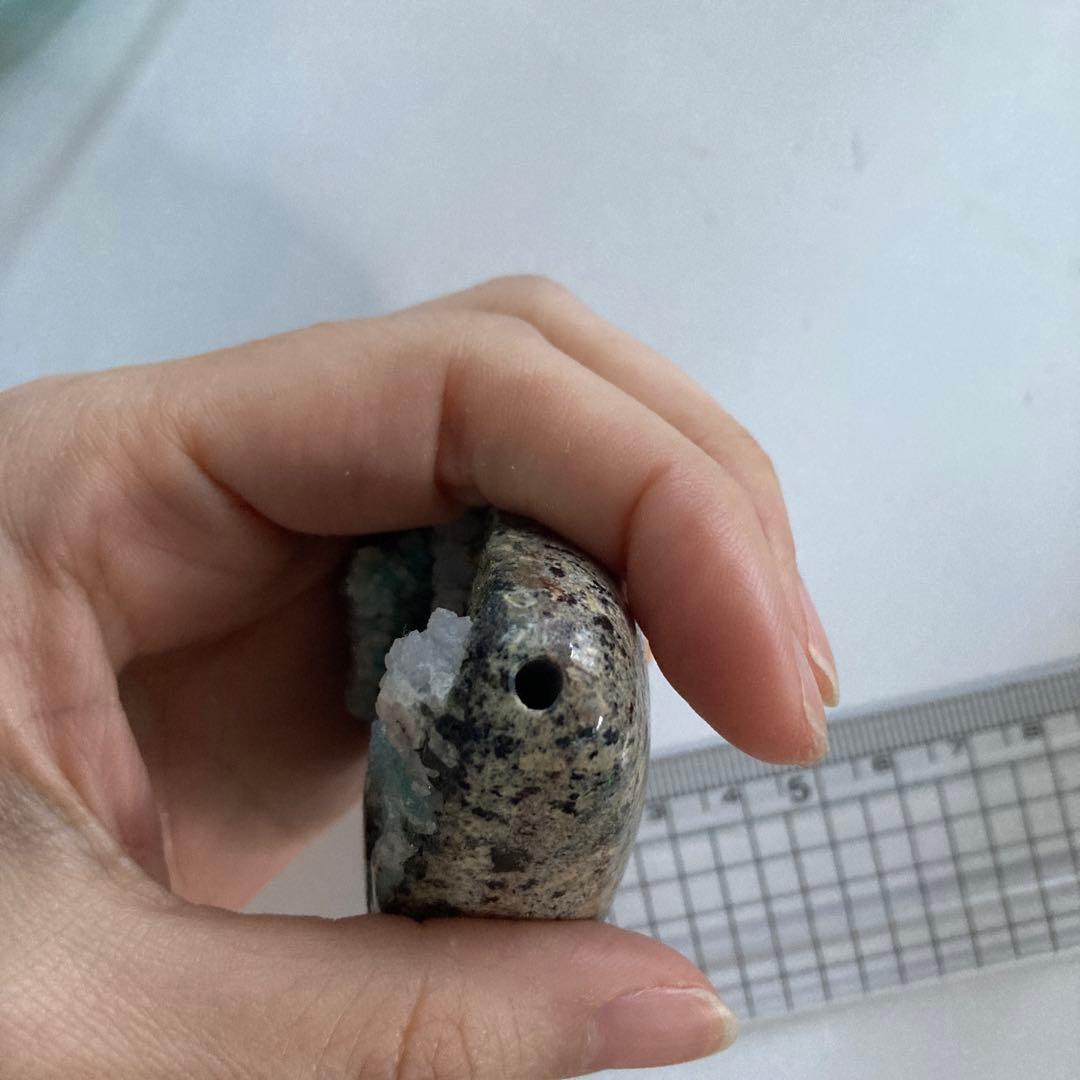 ドゥルージークリソコラ結晶　　アマゾナイトシリカブレス　クリソコララフストーン