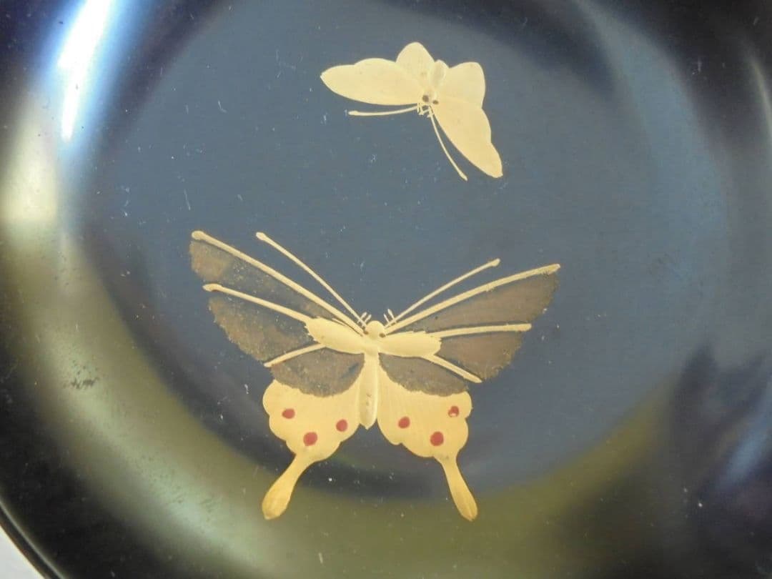 AKa6485　時代　蒔絵椀　１０客　木皿　２０枚　セット