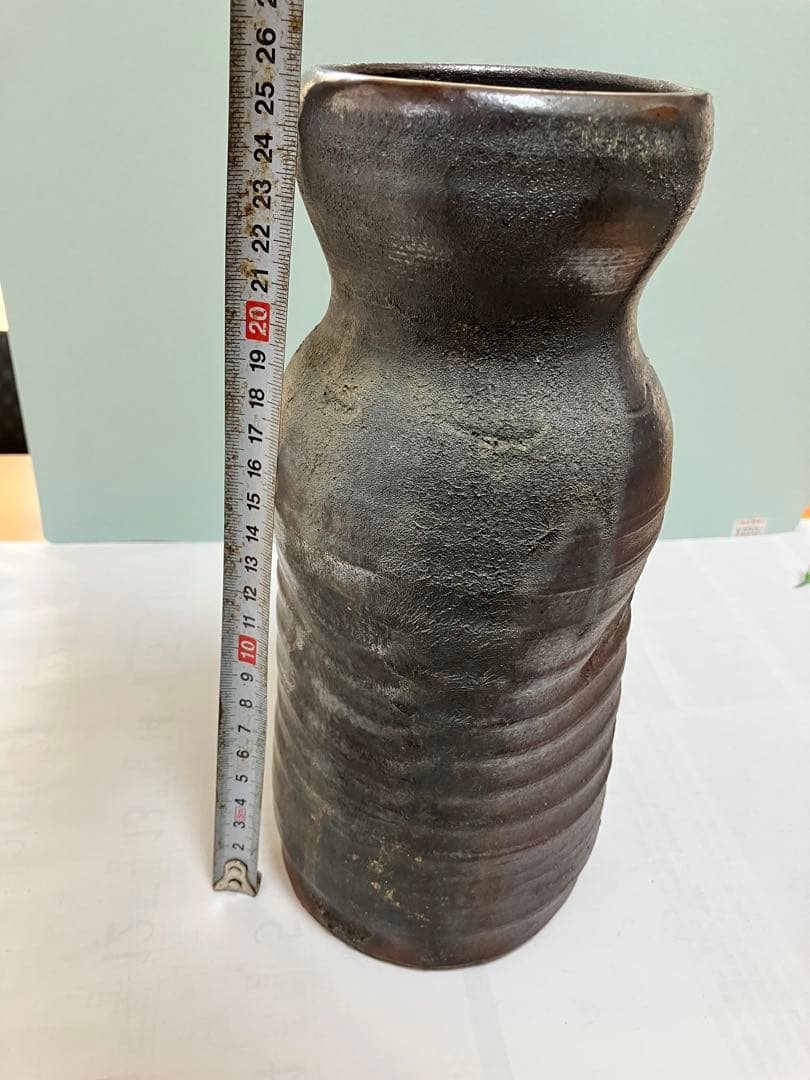 沖縄　琉球焼の名工【故】宮城勝臣作　壺　花器　やちむん　ヤチムン　（壺屋焼　希少