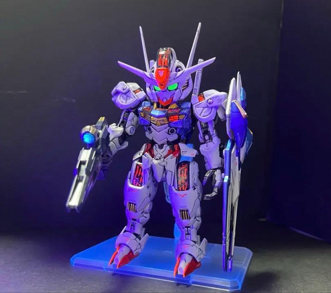 MGSD ガンダムエアリアル 塗装完成品+ウェポンディスプレイベースウエポン