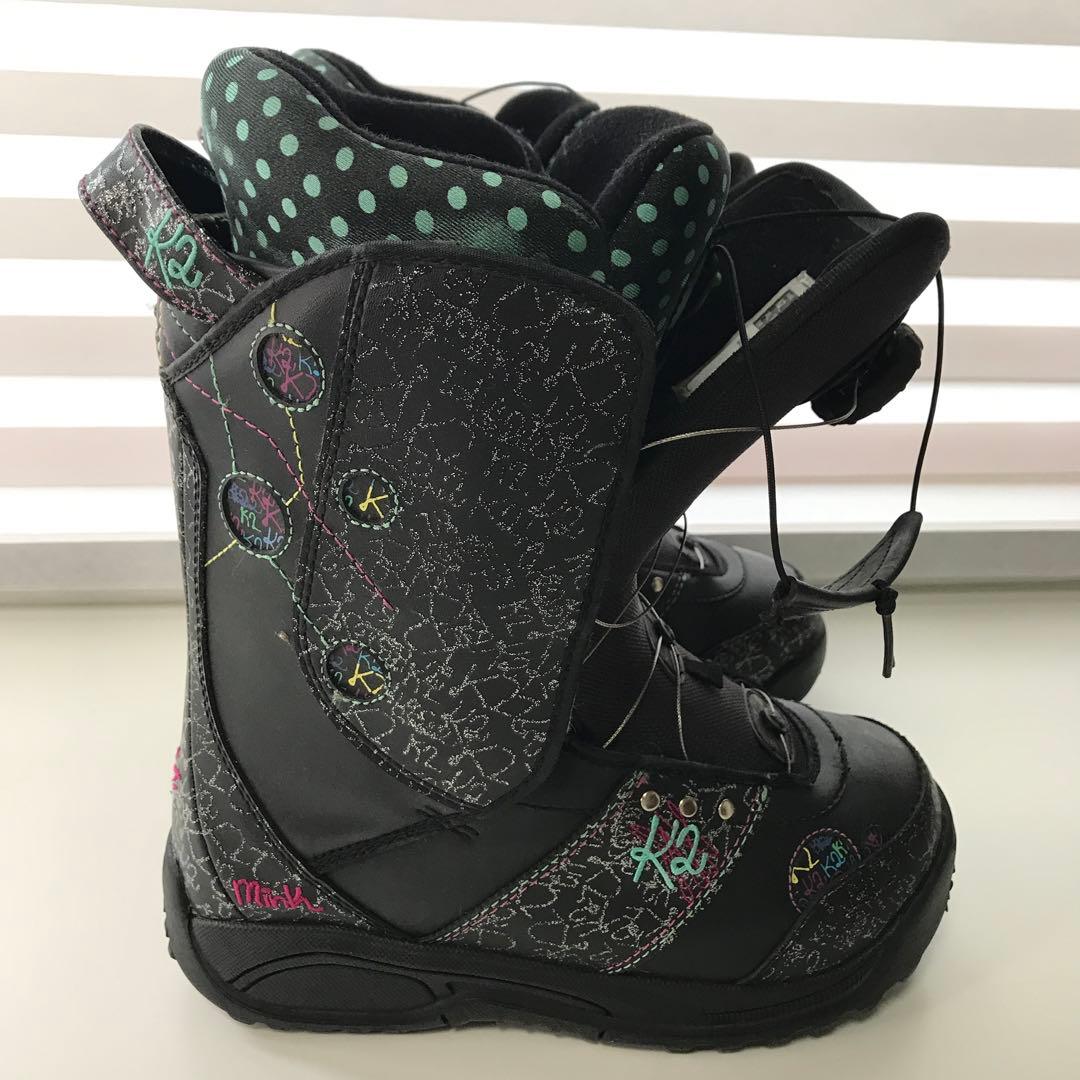 haha K2 女性用スノーボードブーツ ブラック/ポルカドット　24cm
