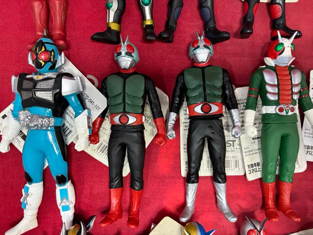 タグ付き 仮面ライダー 20体 まとめ売り ソフビ 1号 クウガ 龍騎 ファイズ