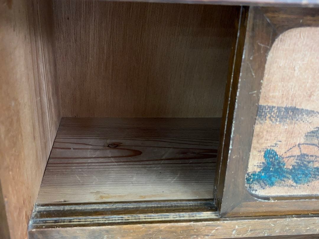 茶箪笥 飾り棚 和家具 昭和レトロ 時代物 食器棚 -496-