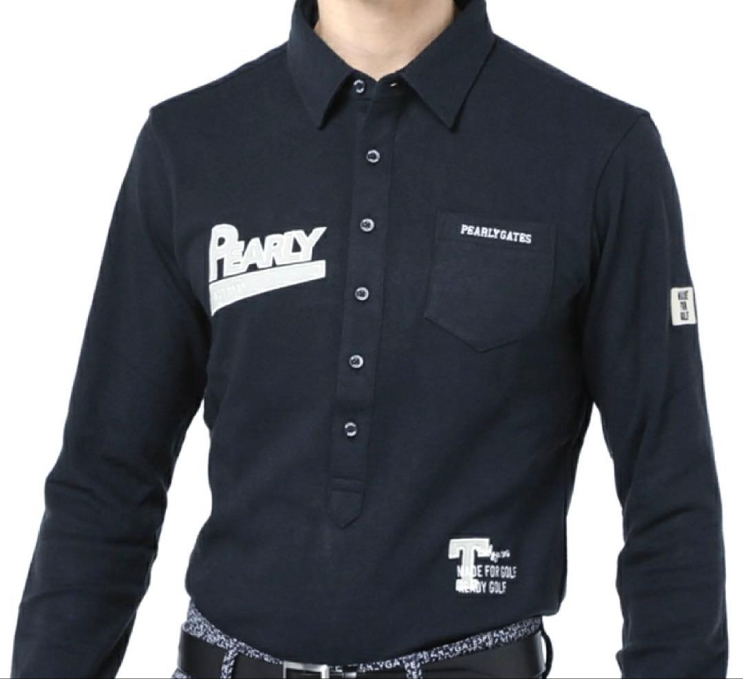 パーリーゲイツ ストレッチカノコ スムースピーチ長袖ポロシャツ（D.NAV／5）