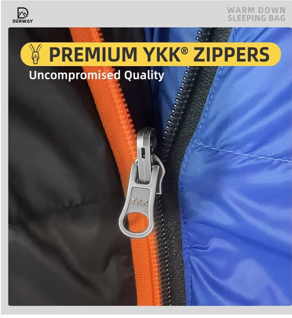 9 ダウン寝袋 冬用 超軽量 (220*85cm) キャンプ 車中泊 アウトドア