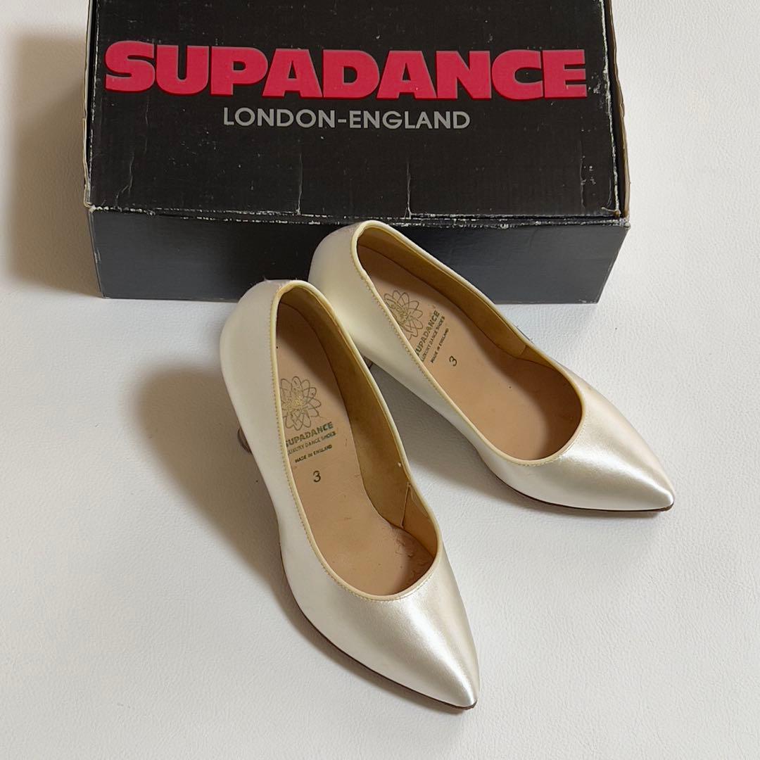 スーパダンスシューズ　ワイド3 ヒール7cm 訳あり　未使用　ホワイトサテン