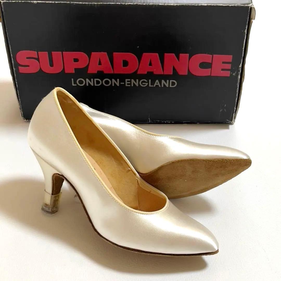 スーパダンスシューズ　ワイド3 ヒール7cm 訳あり　未使用　ホワイトサテン