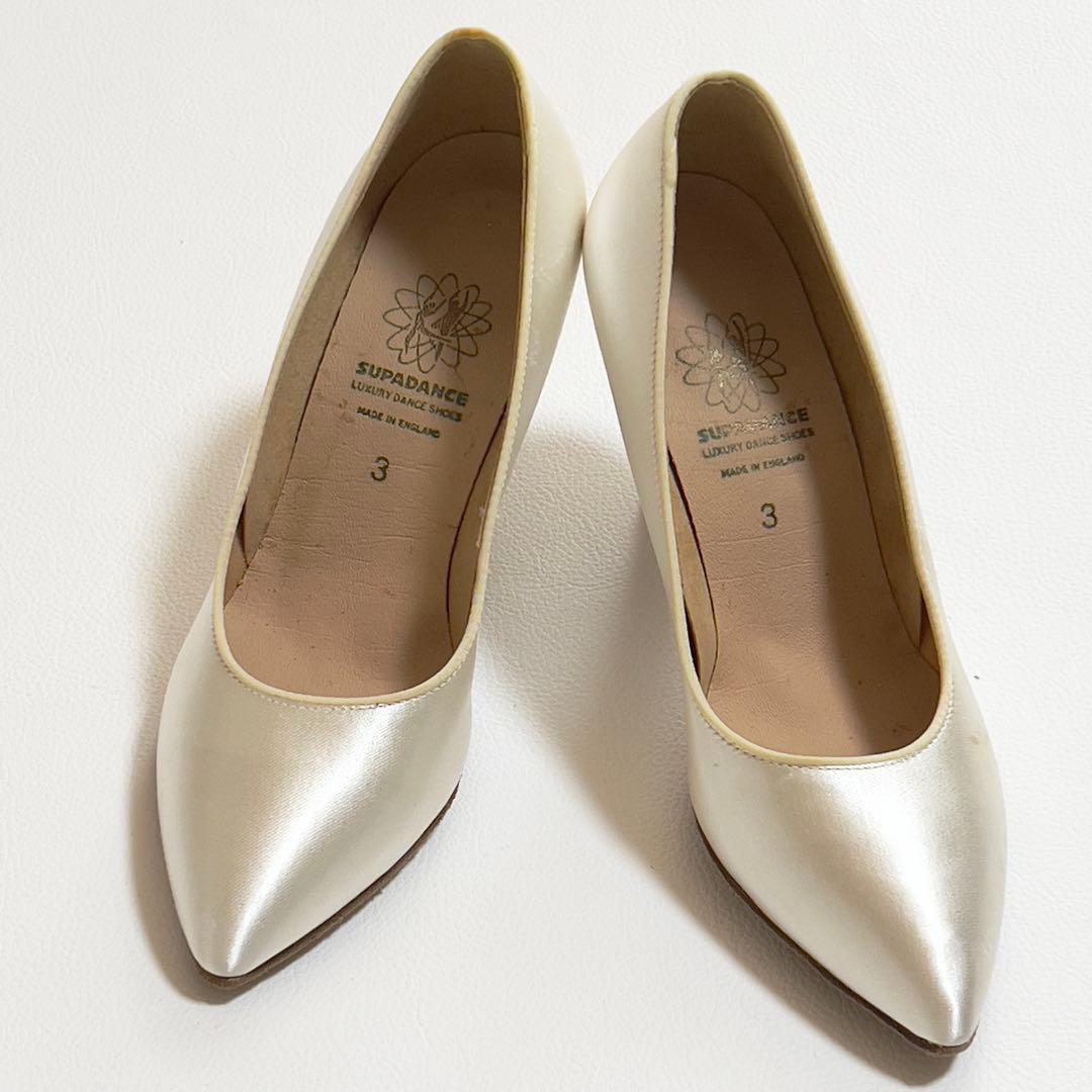 スーパダンスシューズ　ワイド3 ヒール7cm 訳あり　未使用　ホワイトサテン
