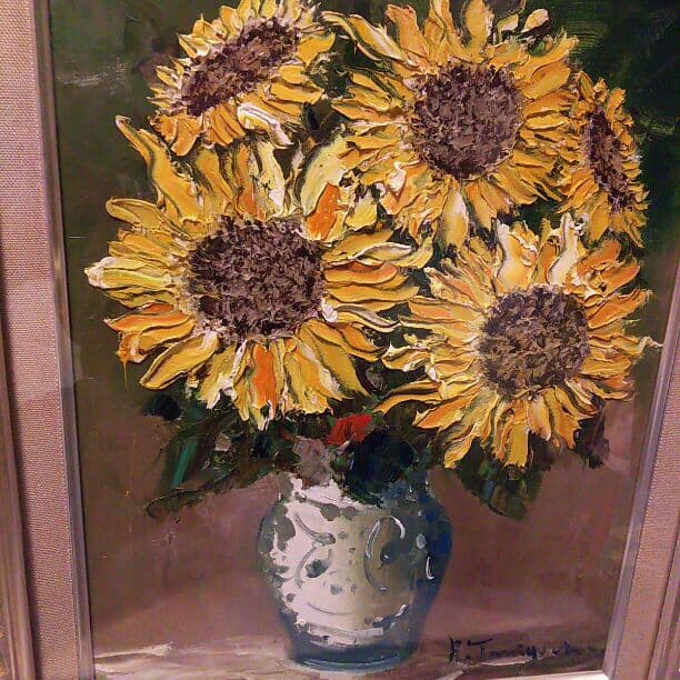 絵画  油絵 向日葵