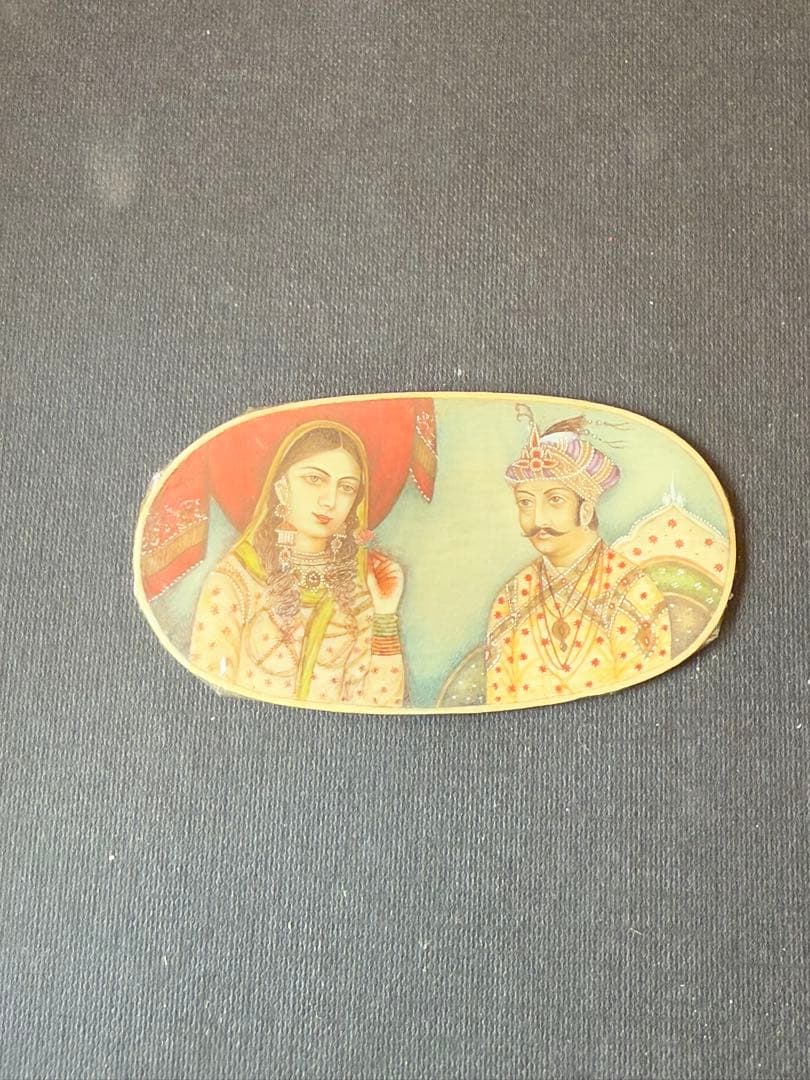 アンティーク◆ムガル帝国の細密画＊印Miniature Old Painting