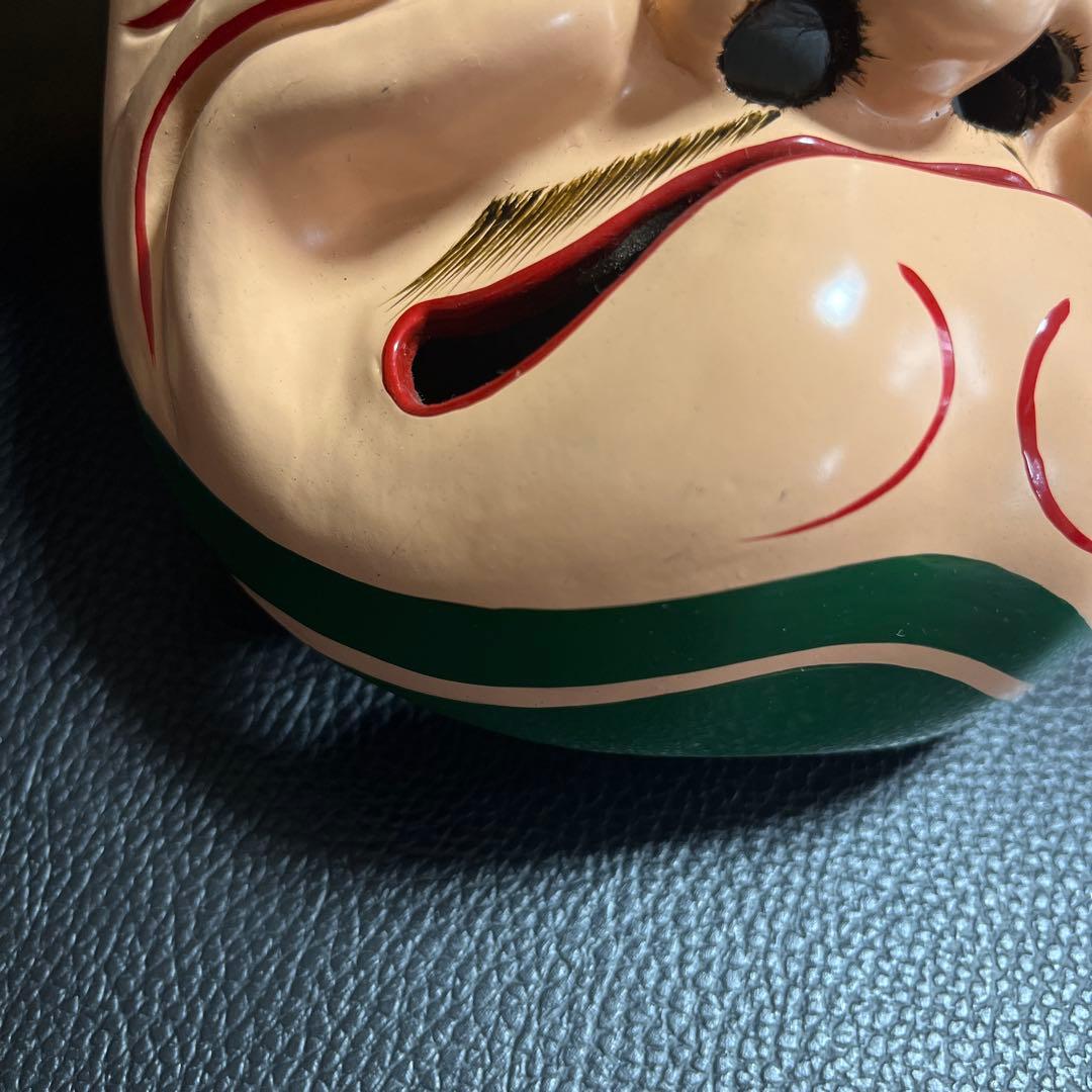 【希少 伝統工芸】備中神楽面 稲背脛命　木彫り 壁掛け 双藝社