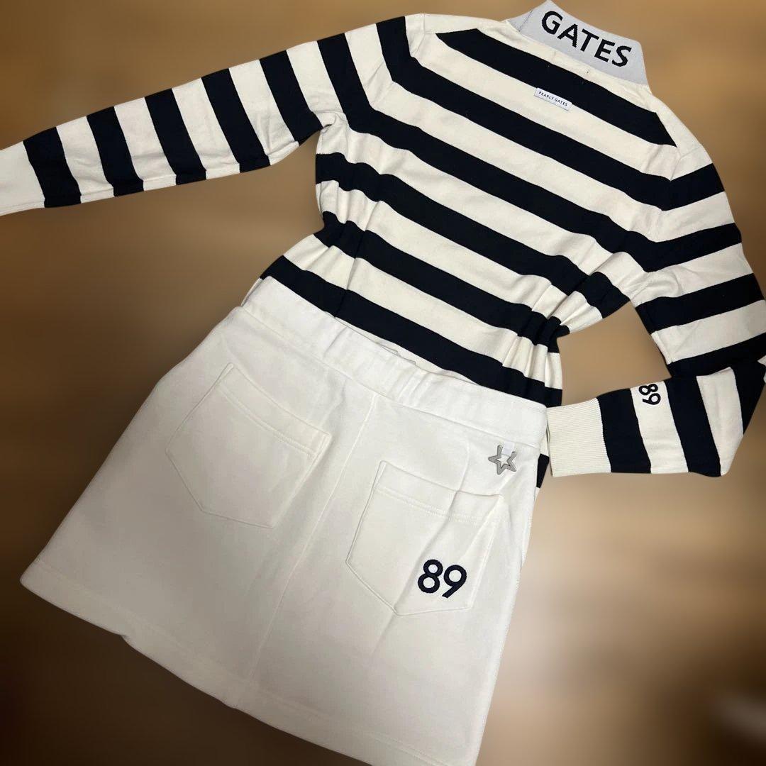 PEARLY GATES ストライプ柄ニットとスカートセット