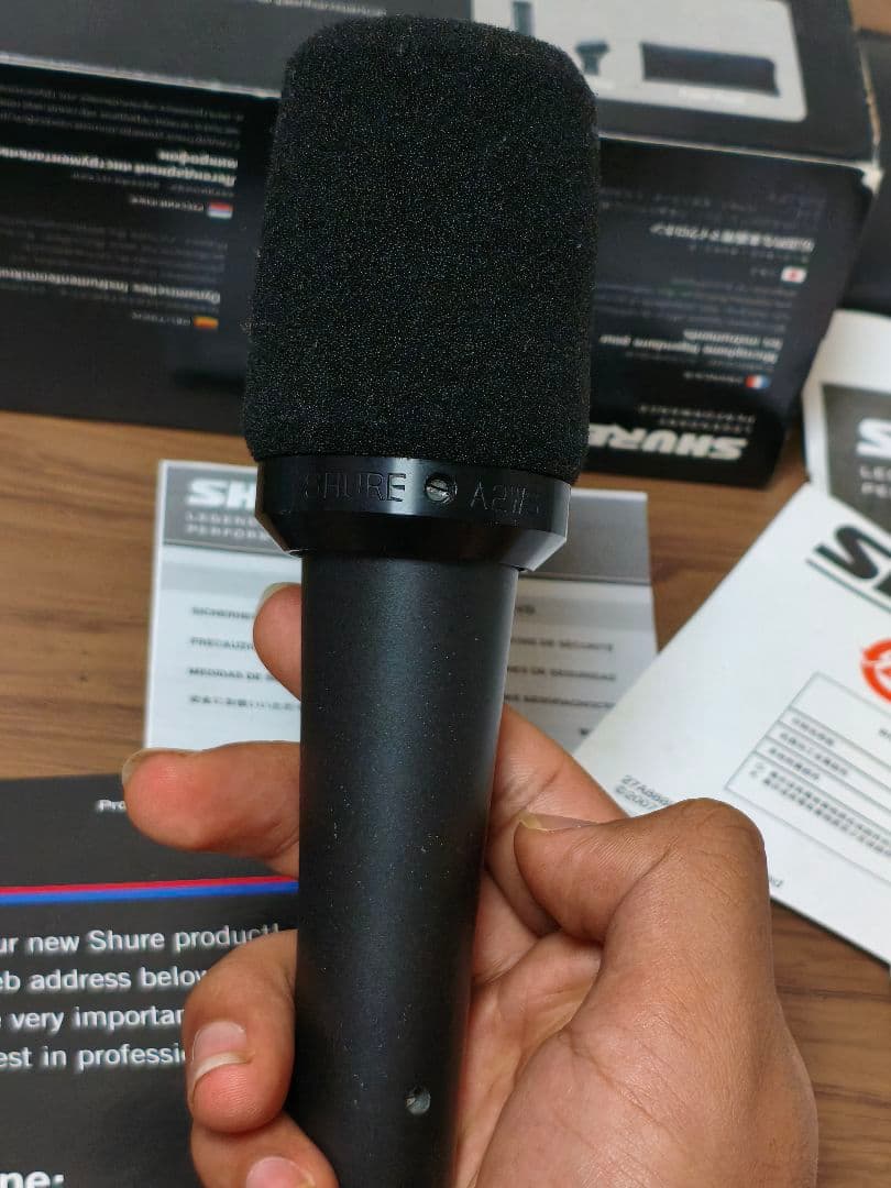 SHURE SM57 ダイナミックマイク (美品) + SHURE ポップガード