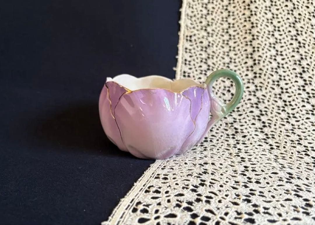 リュネヴィル窯 チューリップ ショコラカップ フランス アンティーク