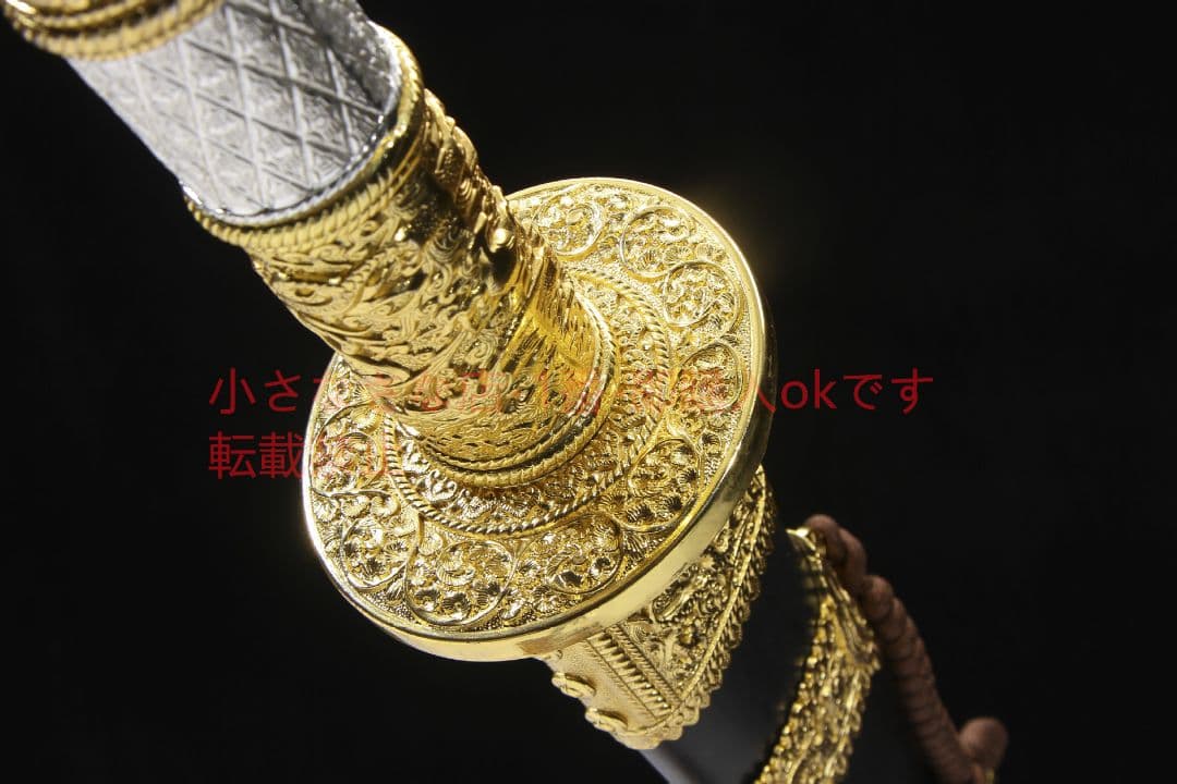 康熙斬馬刀二級黒檀百錬文紋鋼  古兵器 武具 刀装具 日本刀 模造刀 居合刀